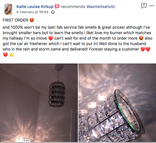 lovely review from a first time customer,
