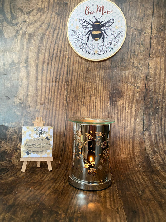 Mirror Wax Melt Tea Light Burner - Floral