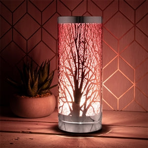 Pink Aroma Lamp With Silver Silhouette Design