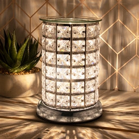 Clear Crystal Touch Sensitive Aroma Lamp Silver